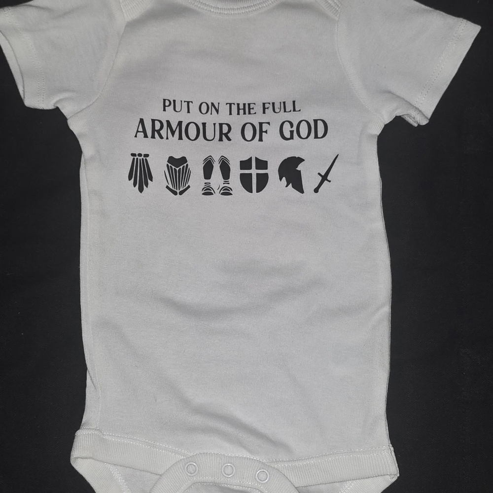 White 'Armour of God' Kids Bodysuit